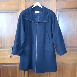 Vintage Jonathan Michael black 100% pure wool overcoat size 1X/2X